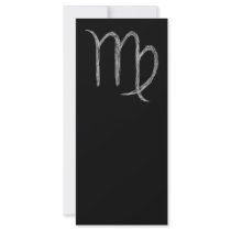 Virgo. Zodiac Astrology Sign. Black. Rack Card Design