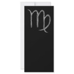 Virgo. Zodiac Astrology Sign. Black. Rack Card Design