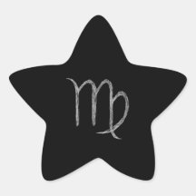 Virgo. Zodiac Astrology Sign. Black. Sticker