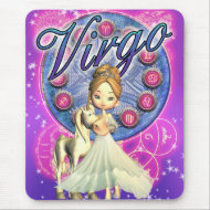 Virgo Zodiac Mousepad Cute Female And Unicorn mousepad