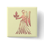 Virgo Zodiac Square Pin buttons