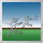 Virgo Zodiac Star Sign Three Silver Running Girls Posters