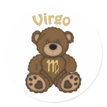 Virgo Zodiac Teddy Bear stickers