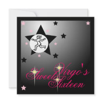 Virgo's Zodiacal Fortune Sweet Sixteen-Customize Invitations