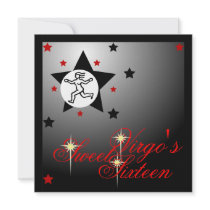 Virgo's Zodiacal Fortune Sweet Sixteen-Customize Custom Invitations