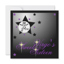 Virgo's Zodiacal Fortune Sweet Sixteen-Customize Personalized Announcements