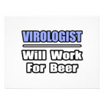 Virologist...Will Work For Beer Custom Invites