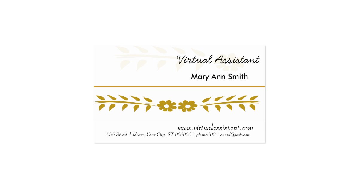Virtual Assistant Business Card Zazzle