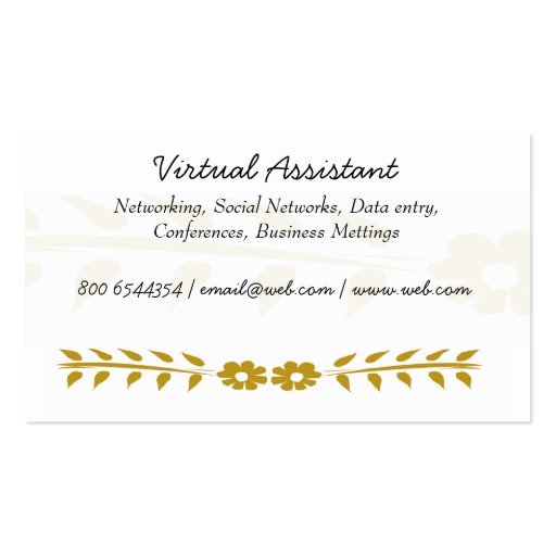 Virtual Assistant Business Cards (back side)