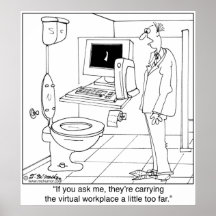 Virtual Workplace in a Bathroom Print