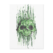virus skull concept  illustration post cards