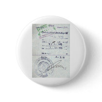 Visa & Entry Stamps from Communist East Germany Pinback Button