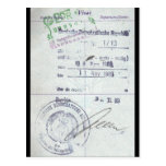 Visa & Entry Stamps from Communist East Germany Post Card