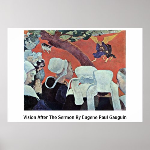 Vision After The Sermon By Eugene Paul Gauguin Print