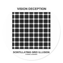 Vision Deception Scintillating Grid Illusion stickers by wordsunwords Vision Deception Scintillating Grid Illusion stickers