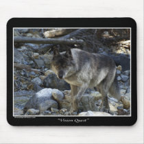 "Vision Quest" Grey Wolf Mouse Pad mousepads by WILDERNESS_SHOP "Vision Quest" Grey Wolf Mouse Pad mousepads