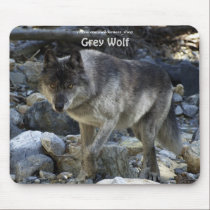 "Vision Quest" Grey Wolf Mousepad mousepads
