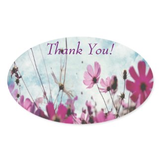 Visions In Pink THANK YOU Oval Stickers sticker
