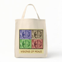 Visions of Peace Grocery Tote Tote Bag