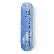 Visions Scripture Skateboard - John 15:12 by tinyzoo Visions Scripture Skateboard - John 15:12