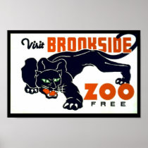 Visit Brookside Zoo Free - WPA Poster -
