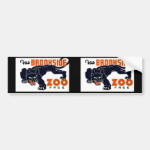 Visit Brookside Zoo Free - WPA Poster - Bumper Stickers