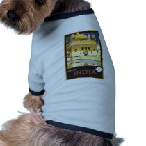 Visit India Vintage Travel Art Doggie Tee Shirt