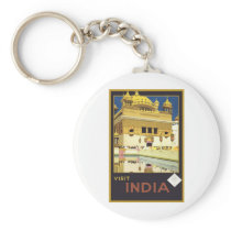 Visit India Vintage Travel Art Keychains