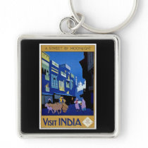 Visit India Vintage Travel Art Keychain