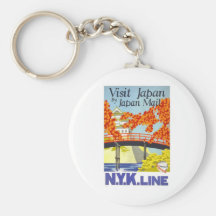 Visit Japan Vintage Travel Art Key Chain