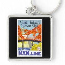 Visit Japan Vintage Travel Art Key Chain