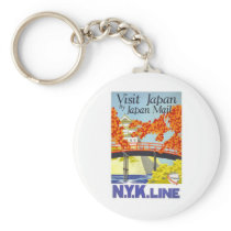 Visit Japan Vintage Travel Art Key Chain