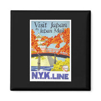 Visit Japan Vintage Travel Art Magnet