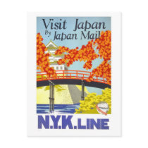 Visit Japan Vintage Travel Art Postcard