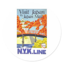 Visit Japan Vintage Travel Art Sticker