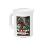 Visit Oklahoma With Indian Chief Drink Pitcher