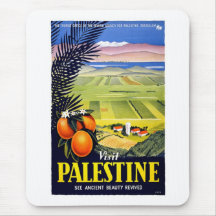 Visit Palestine 2 Holy Land Vintage Travel Art Mousepads