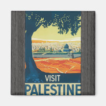 Visit Palestine, Vintage Magnet