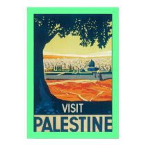 Visit Palestine w/green border posters by RetroCommunications Visit Palestine w/green border posters