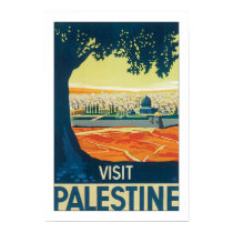 Visit Palestine w/white border posters by RetroCommunications Visit Palestine w/white border posters