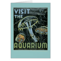 Visit the Aquarium - WPA Poster - cards by wpa_prints Visit the Aquarium - WPA Poster - cards