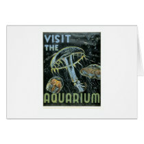 Visit the Aquarium - WPA Poster - Greeting Cards