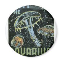 Visit the Aquarium - WPA Poster - Refrigerator Magnets