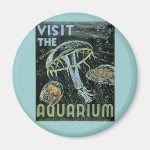 Visit the Aquarium - WPA Poster - Magnet