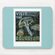 Visit the Aquarium - WPA Poster - Mouse Pad