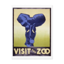 Visit the Zoo-elephant Postcard