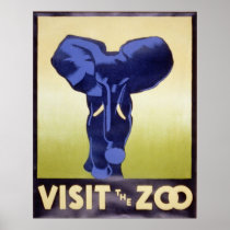 Visit the Zoo-elephant Poster