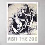 Visit The Zoo Penguin 1936 WPA Poster