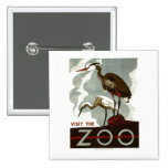 Visit the Zoo - WPA Poster - Button