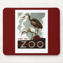Visit the Zoo - WPA Poster - Mouse Mat